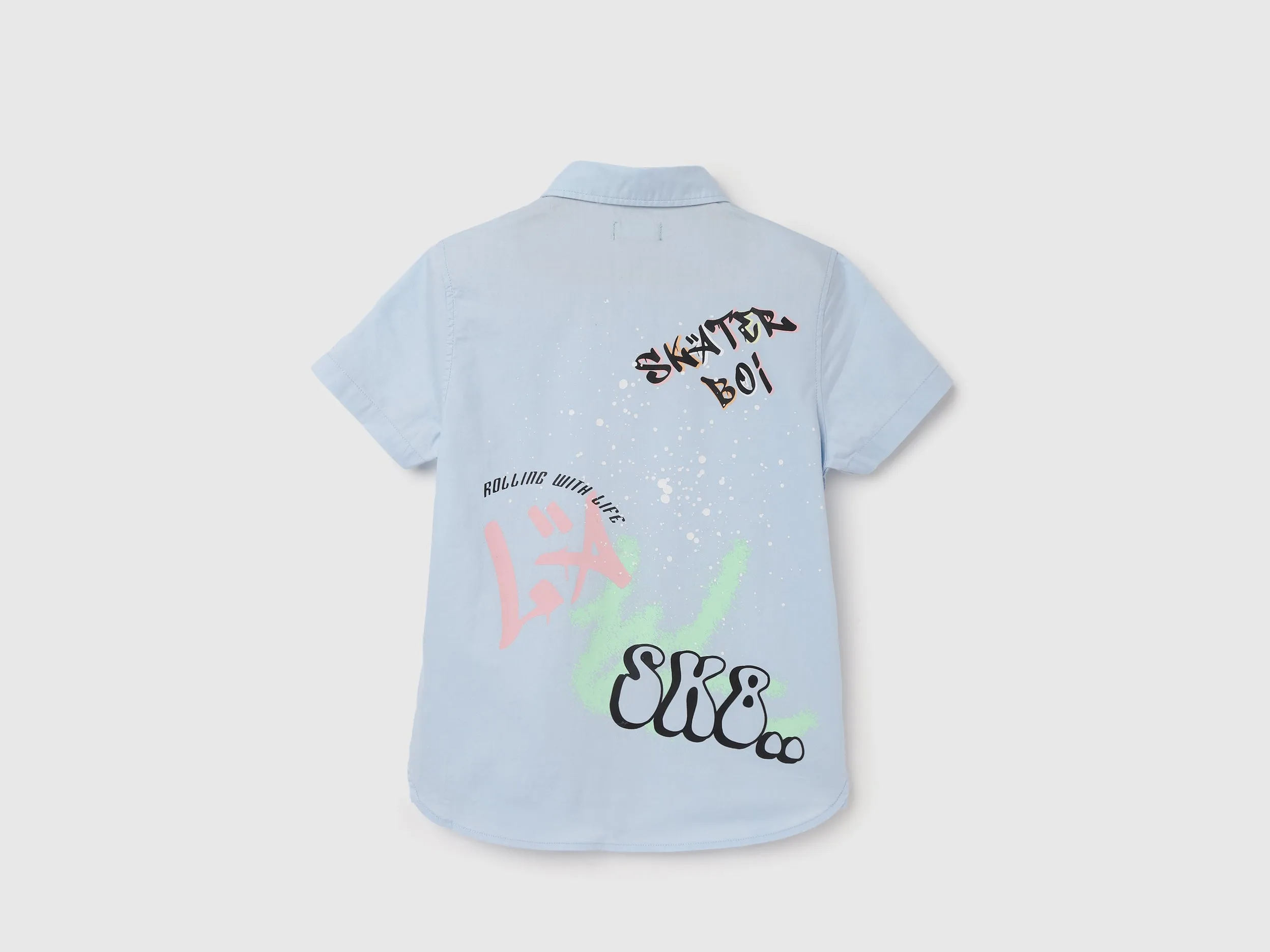 Regular Fit Spread Collar Printed Shirt
