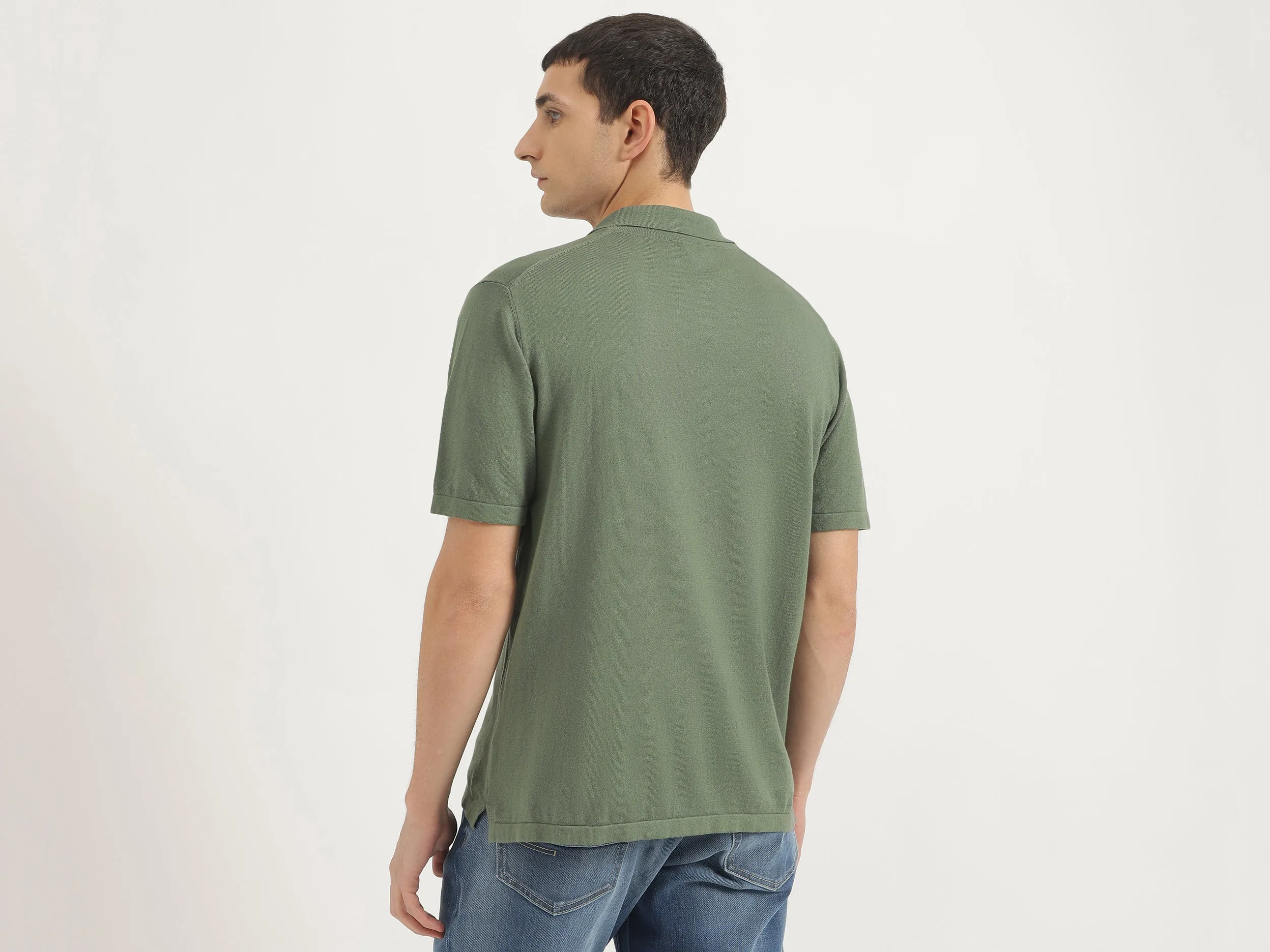 Regular Fit Spread Collar Solid Shirt