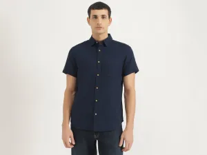 Regular Fit Spread Collar Textured Shirt