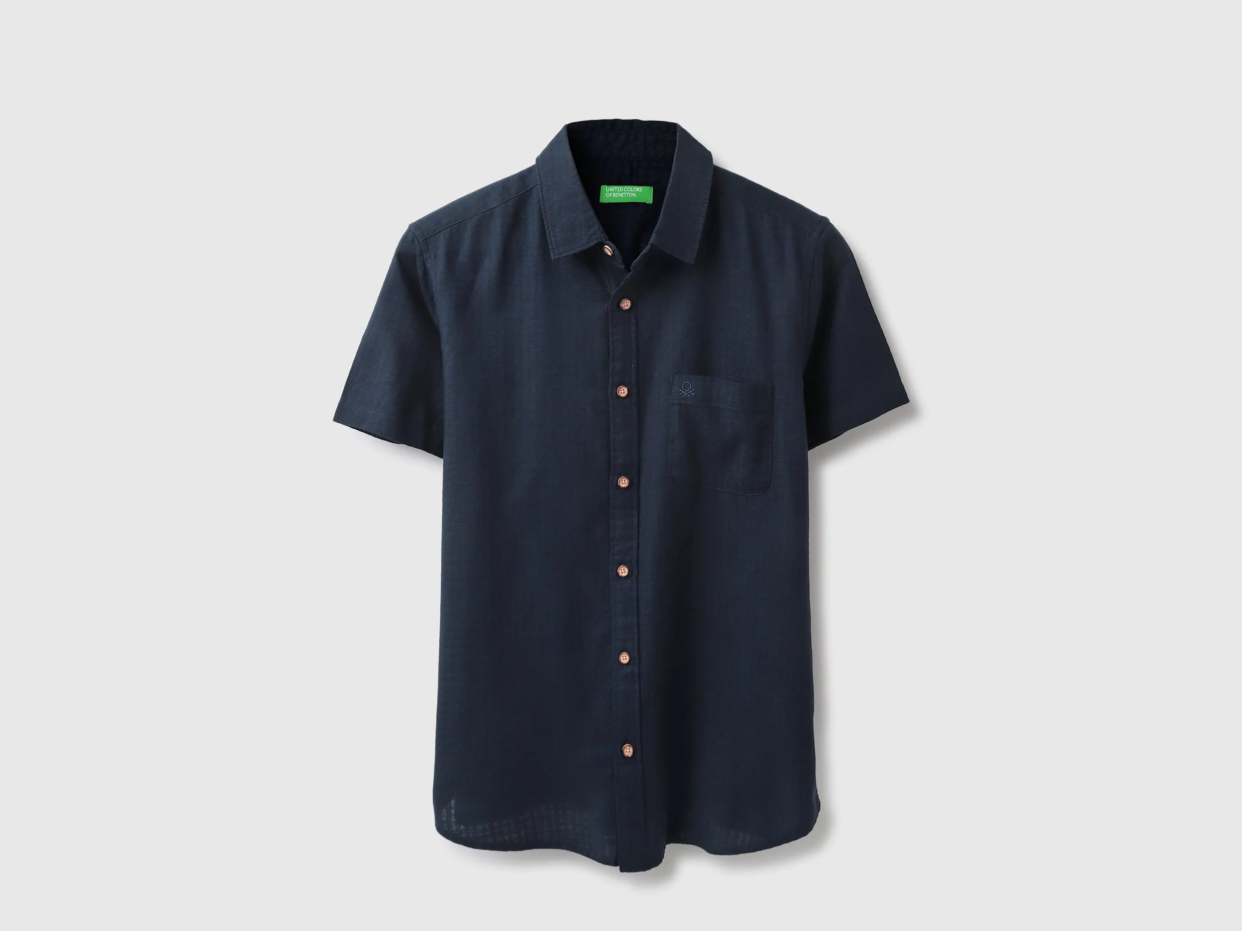 Regular Fit Spread Collar Textured Shirt