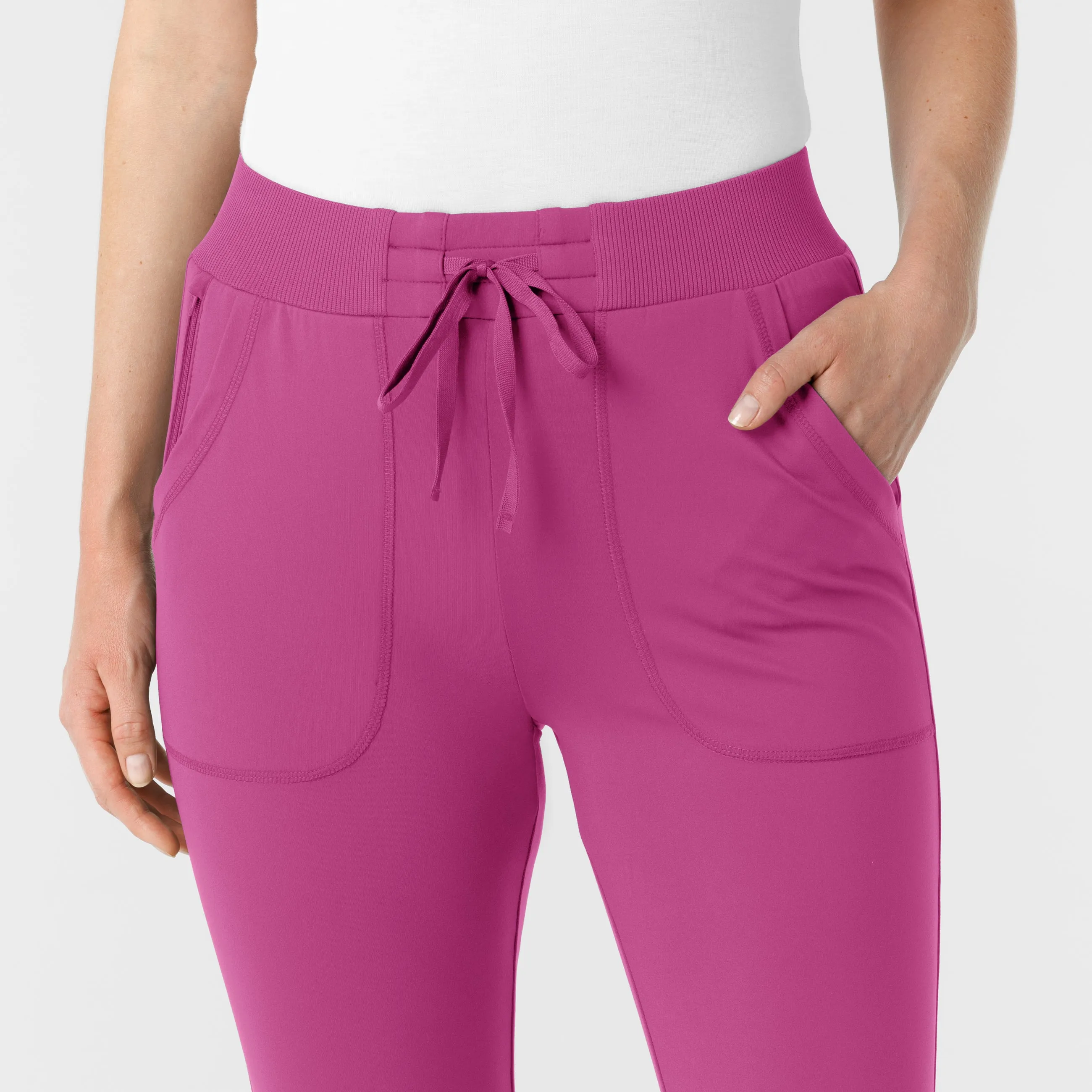 RENEW 5259 Knit Track Scrub Pants Raspberry