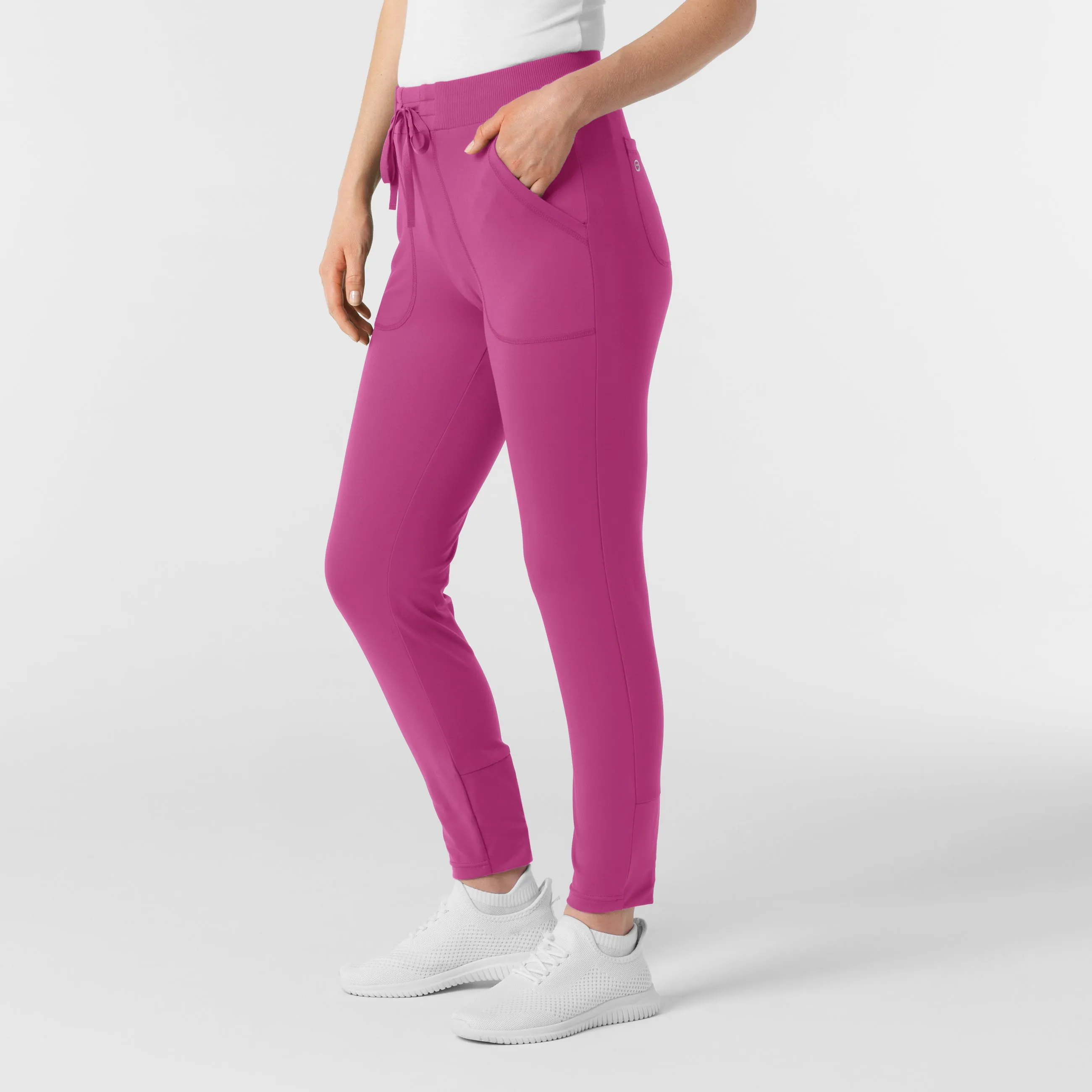 RENEW 5259 Knit Track Scrub Pants Raspberry