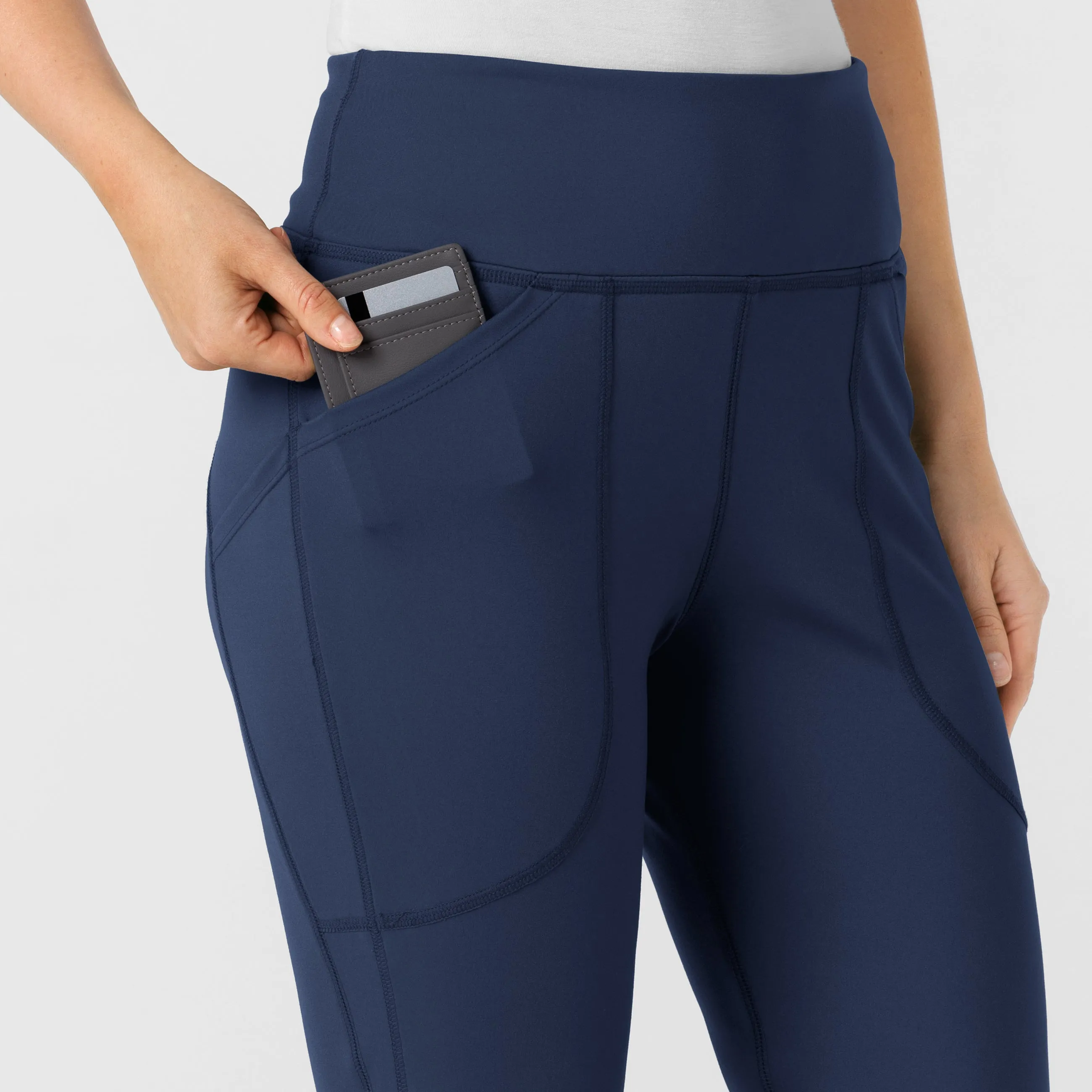 RENEW 5459 Knit Flare Yoga Scrub Pants Navy