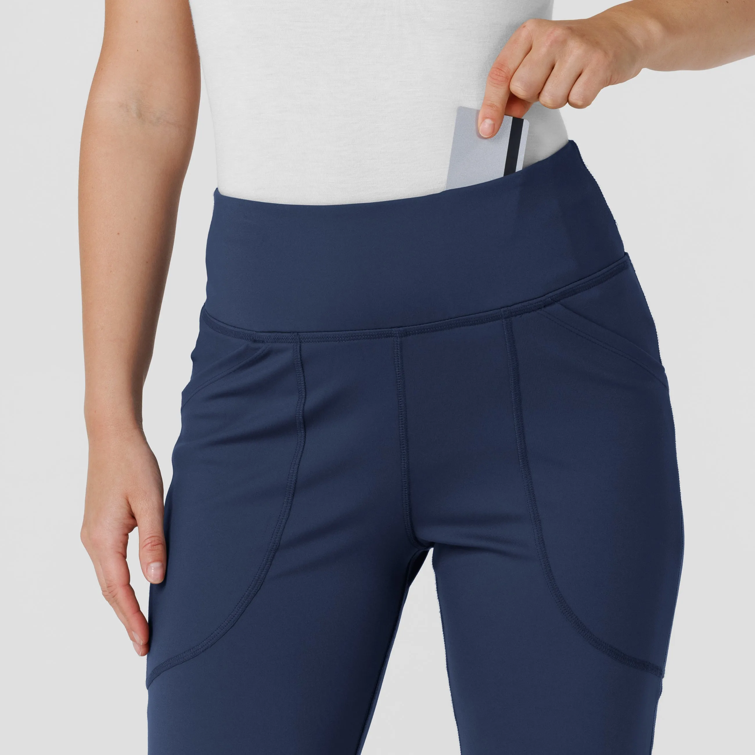RENEW 5459 Knit Flare Yoga Scrub Pants Navy