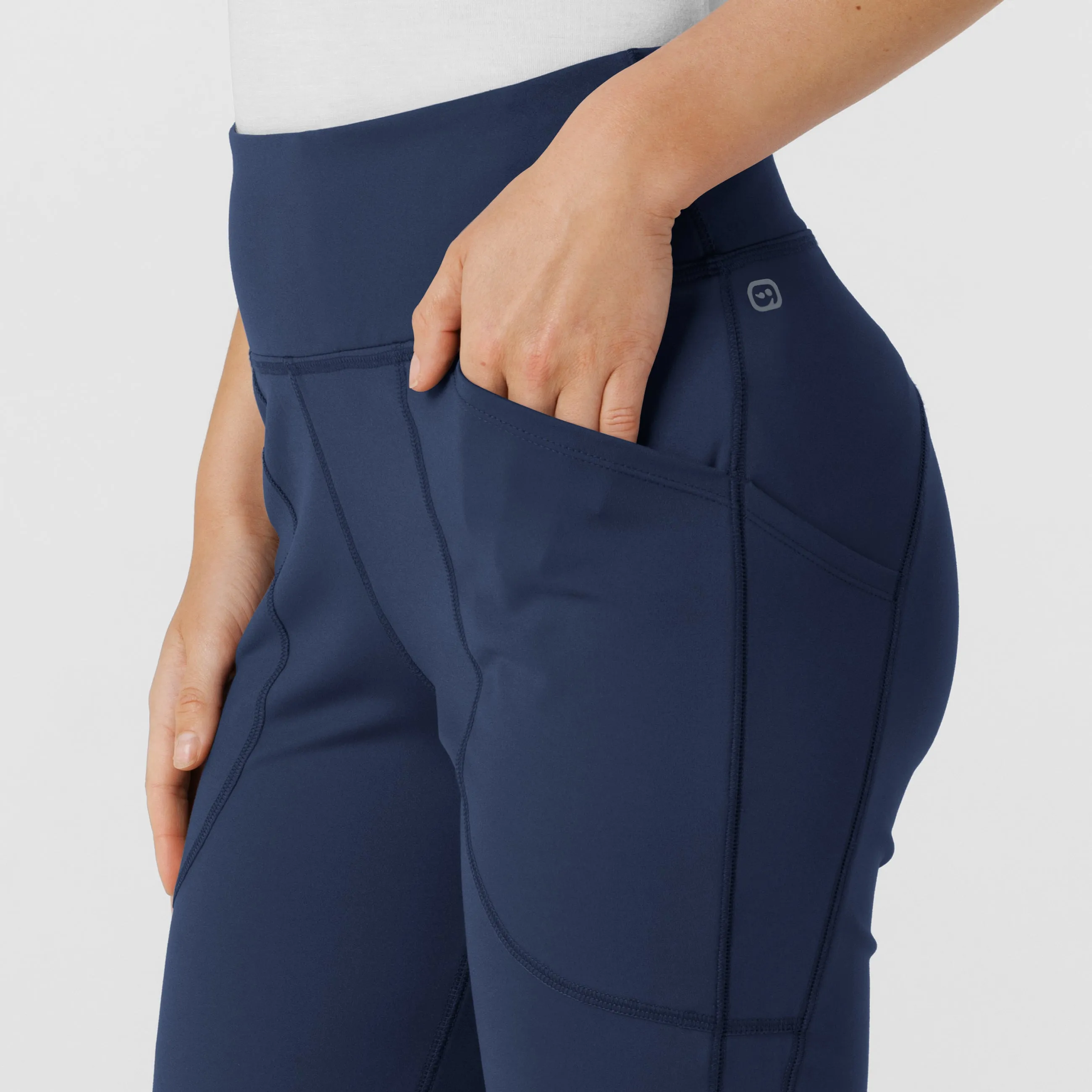 RENEW 5459 Knit Flare Yoga Scrub Pants Navy