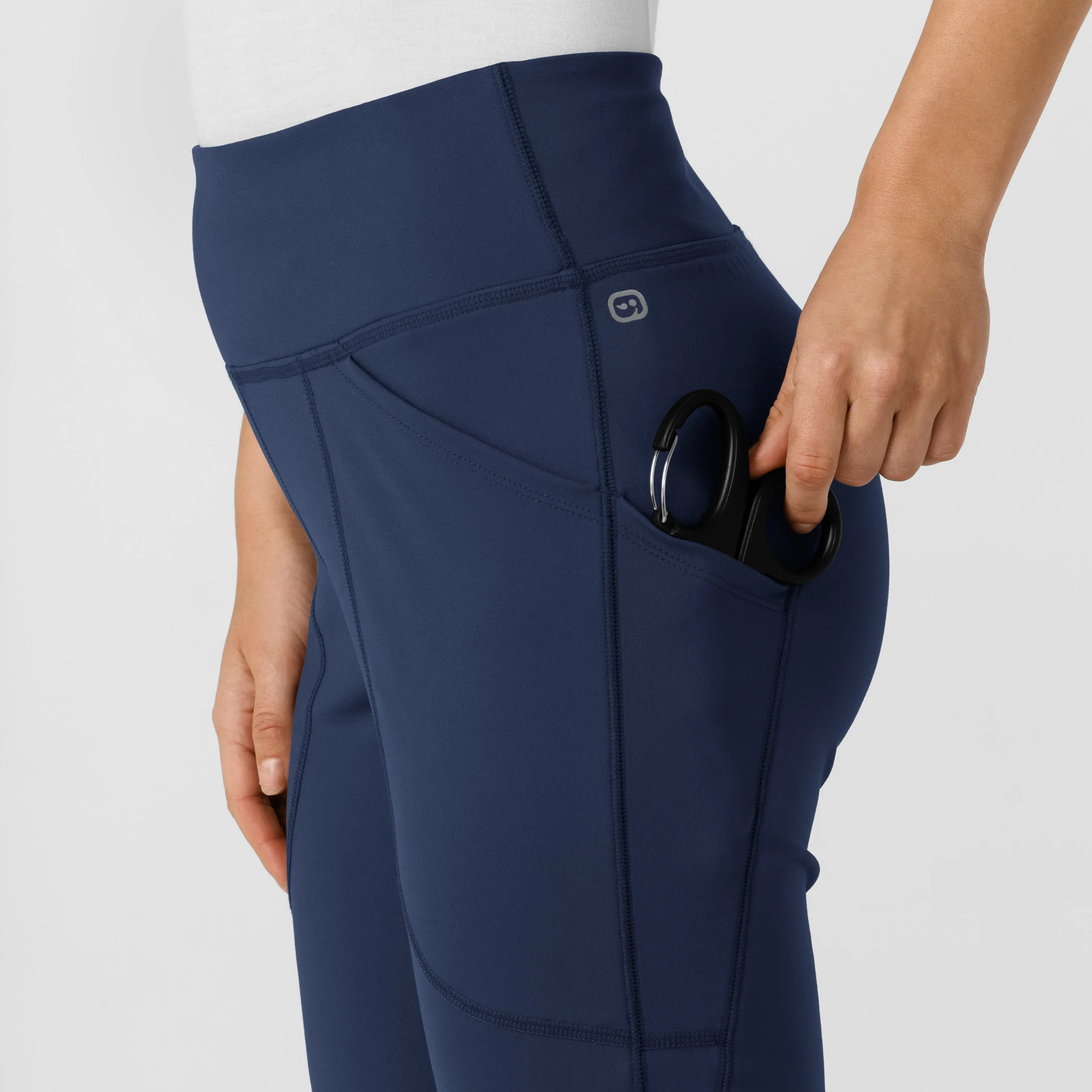 RENEW 5459 Knit Flare Yoga Scrub Pants Navy