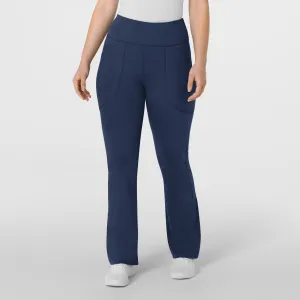 RENEW 5459 Knit Flare Yoga Scrub Pants Navy