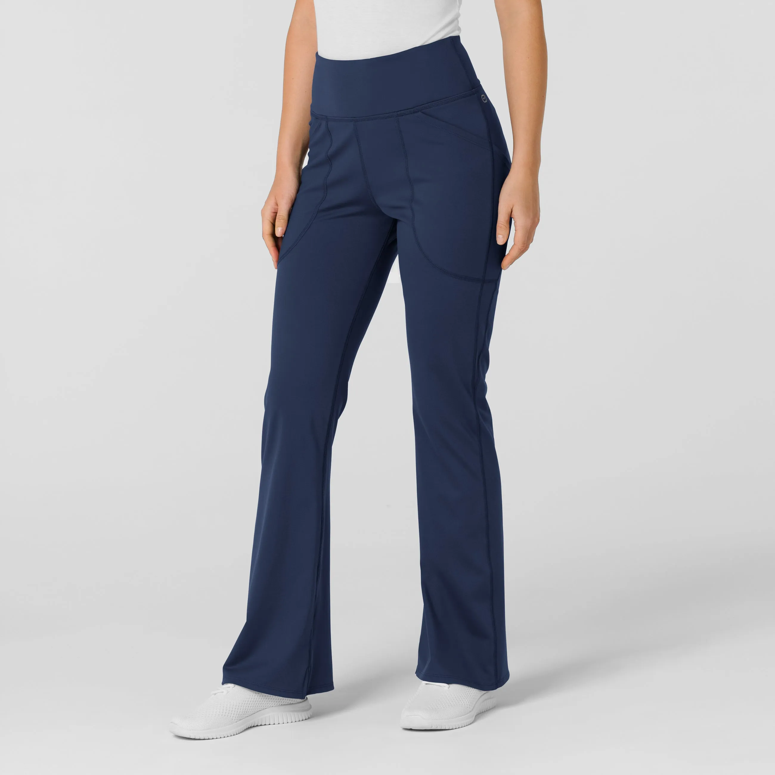 RENEW 5459 Knit Flare Yoga Scrub Pants Navy