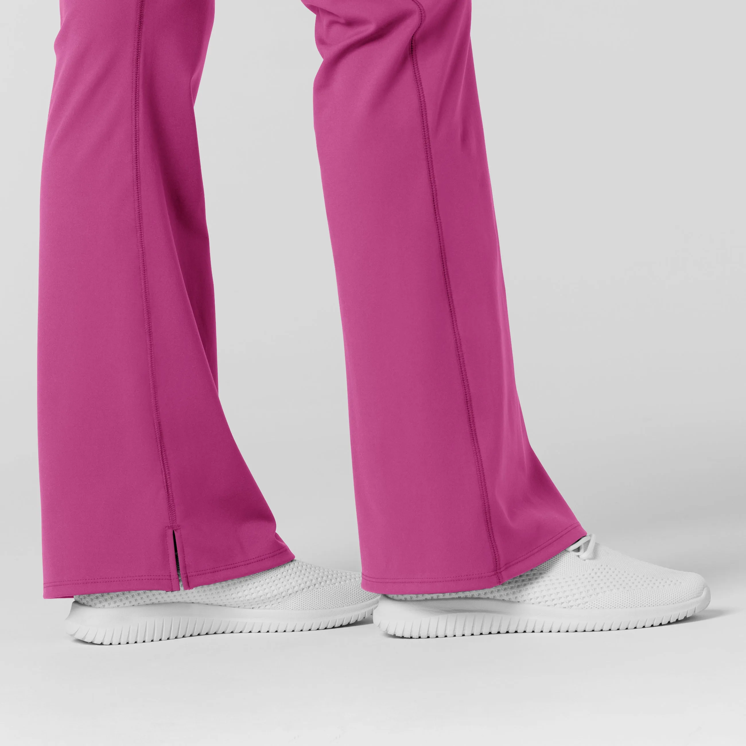 RENEW 5459 Knit Flare Yoga Scrub Pants Raspberry