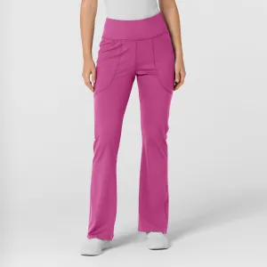 RENEW 5459 Knit Flare Yoga Scrub Pants Raspberry