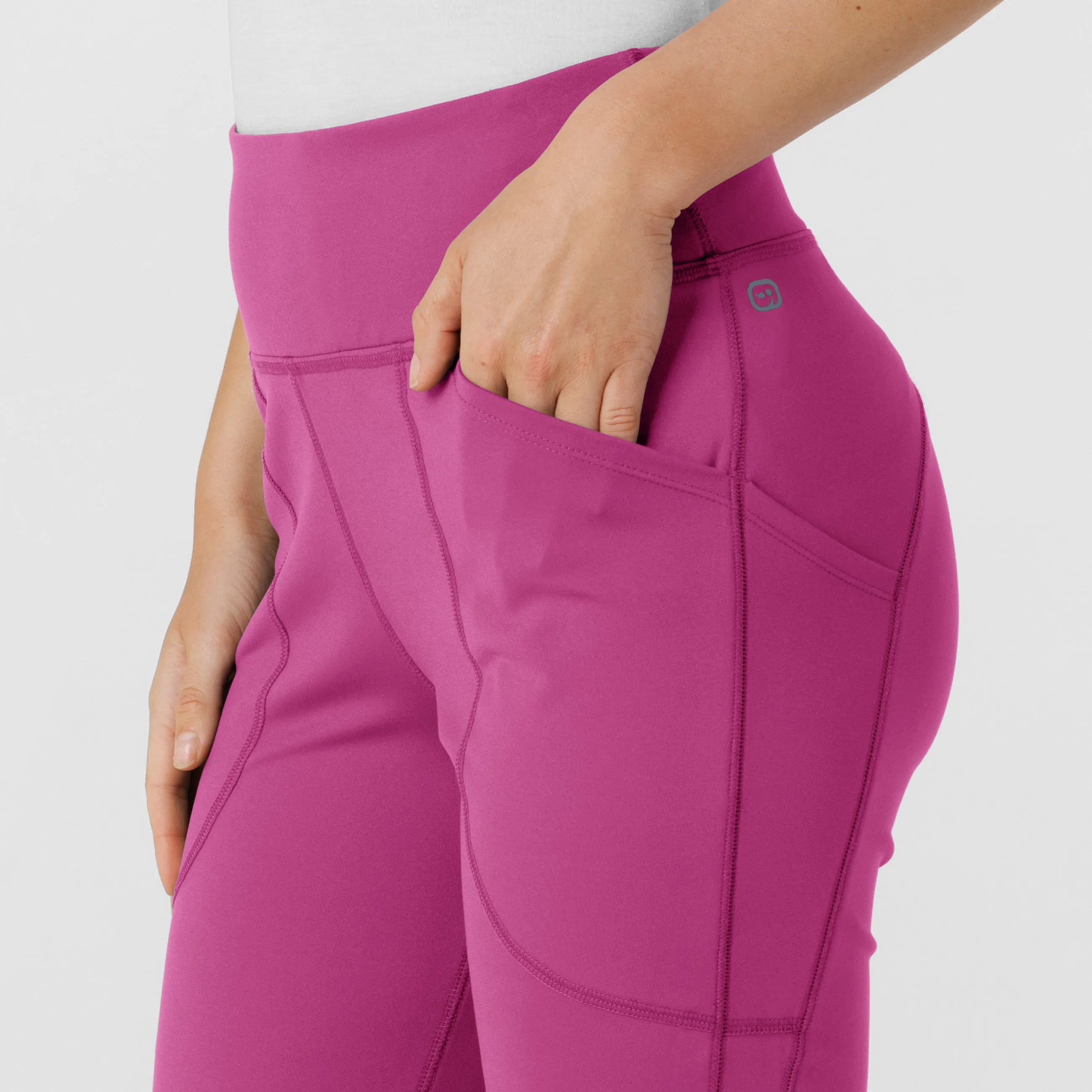 RENEW 5459 Knit Flare Yoga Scrub Pants Raspberry