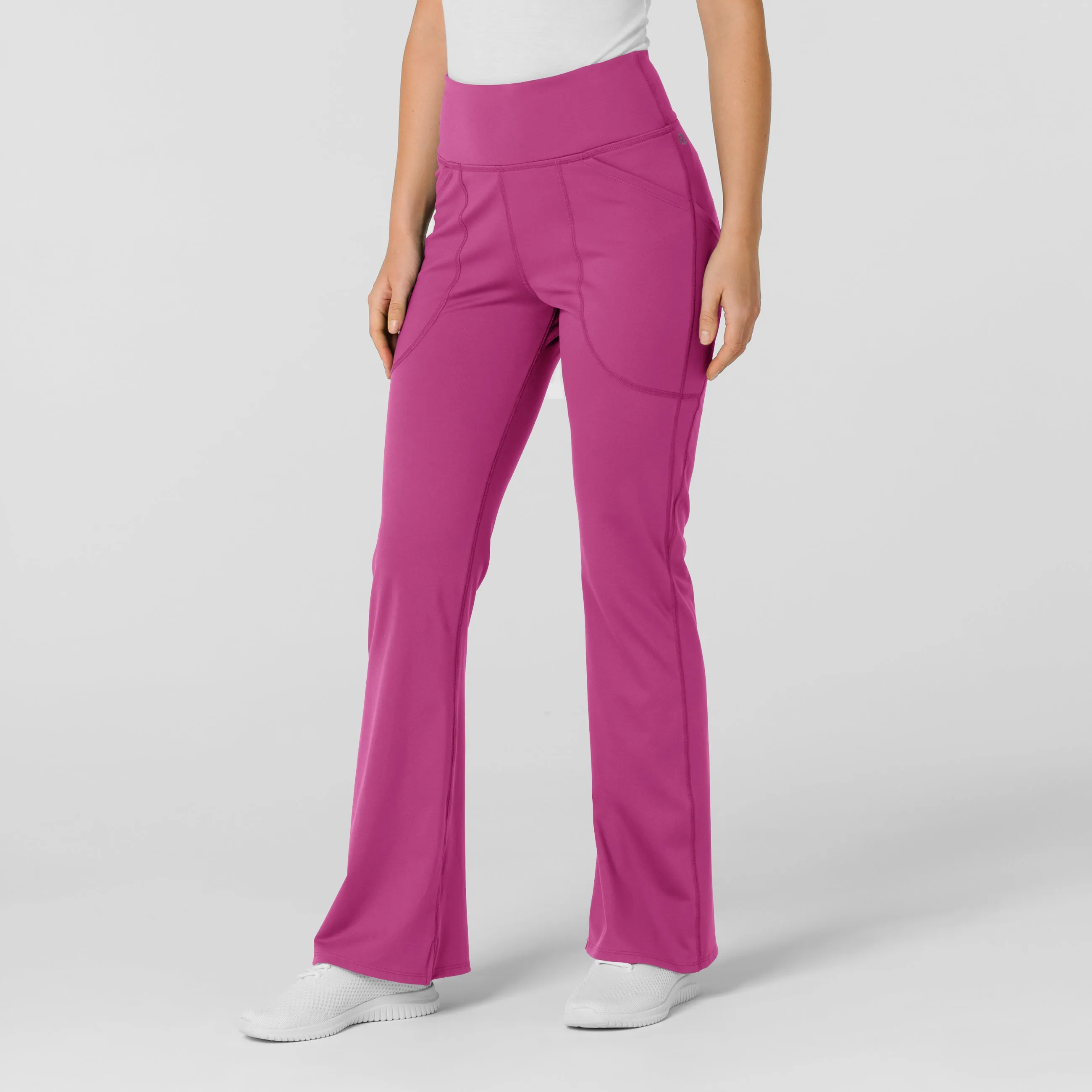 RENEW 5459 Knit Flare Yoga Scrub Pants Raspberry