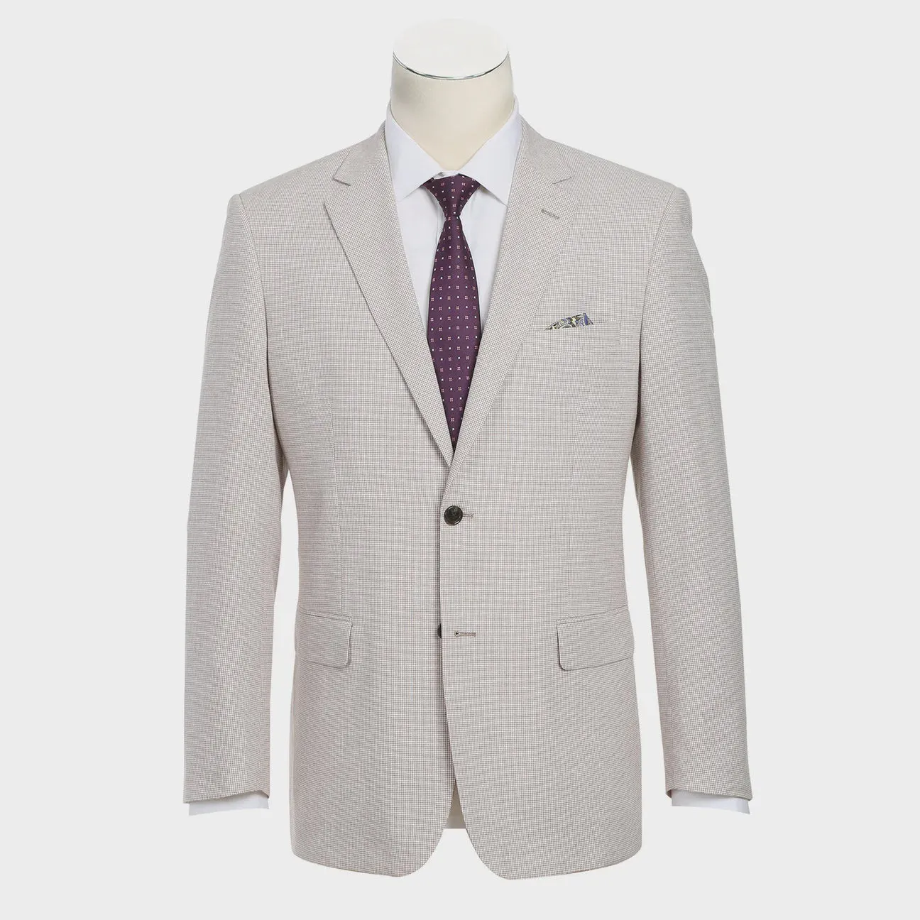 Renoir Classic Fit Houndstooth Cotton Linen Sport Coat