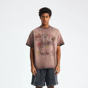 Reversed Vintage-Washed Graphic Tee