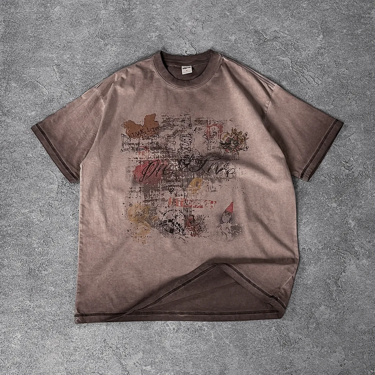 Reversed Vintage-Washed Graphic Tee