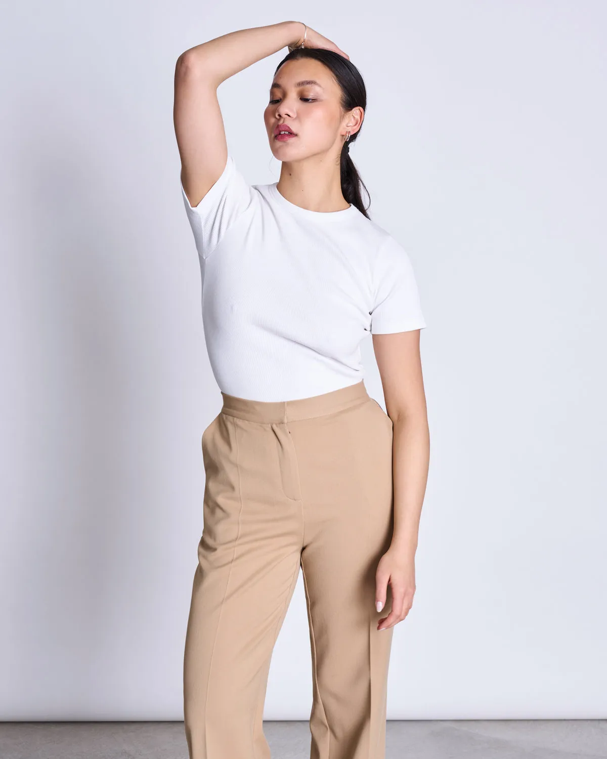 RIB T-SHIRT NILE WHITE GOTS