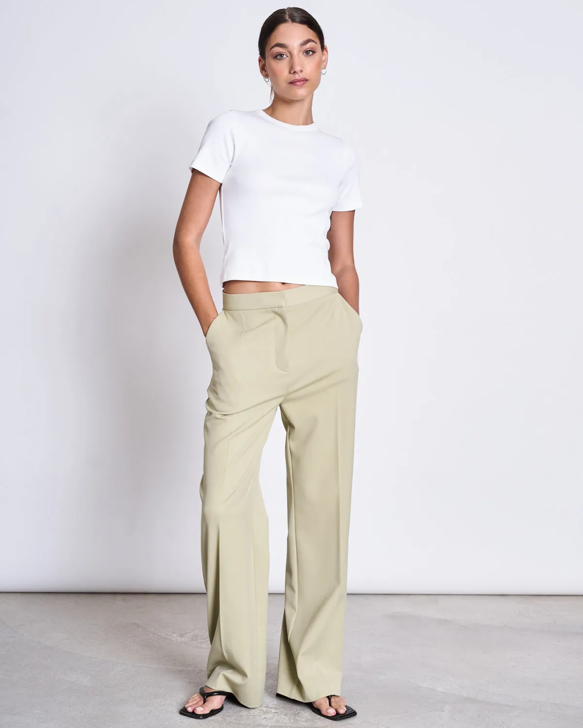 RIB T-SHIRT NILE WHITE GOTS