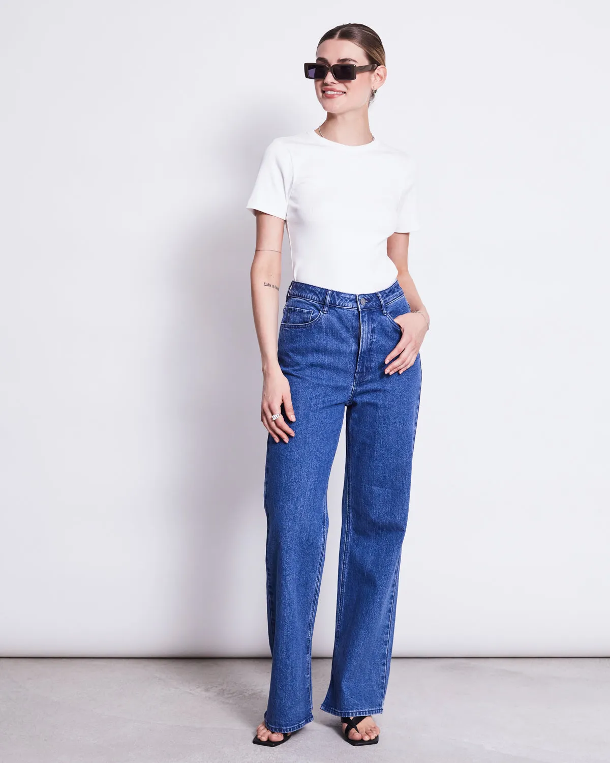 RIB T-SHIRT NILE WHITE GOTS