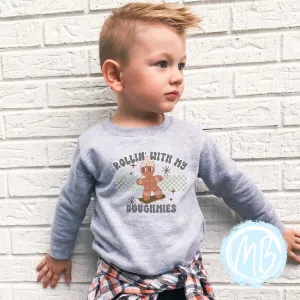 Rollin' with my Doughmies Sweatshirt | Christmas | Toddler | Baby | Boy | Santa |