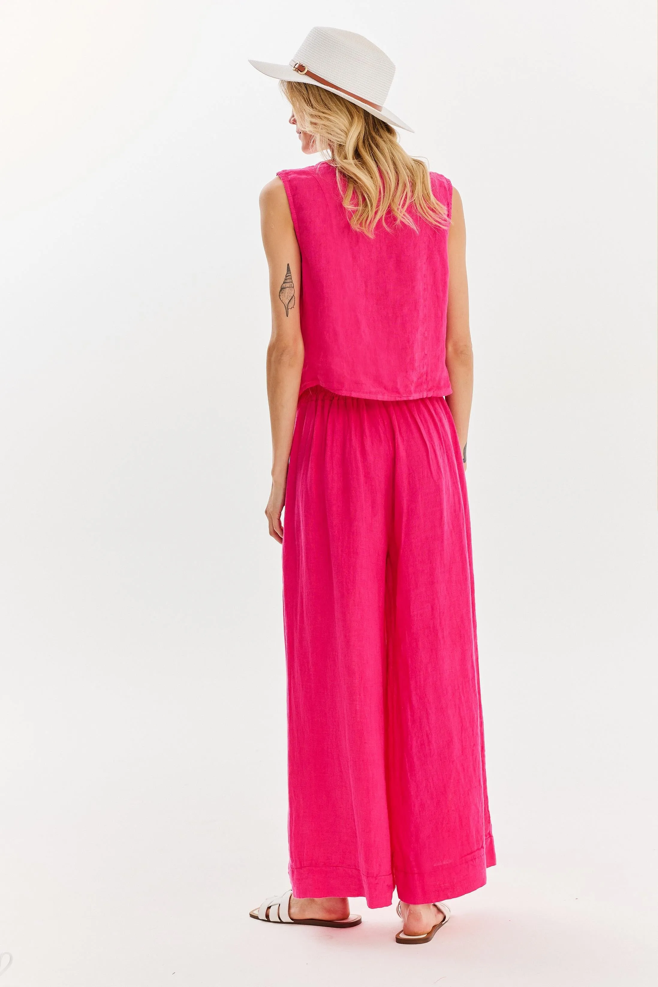 Rose Sunset linen vest