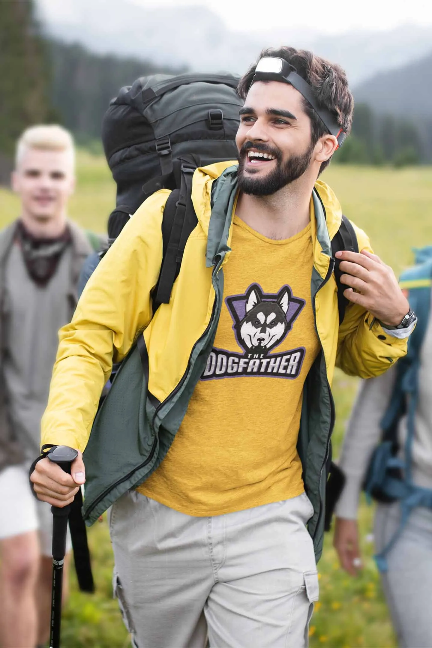 Round Neck T-Shirt (Men) - The Dogfather Husky (11 Colours)