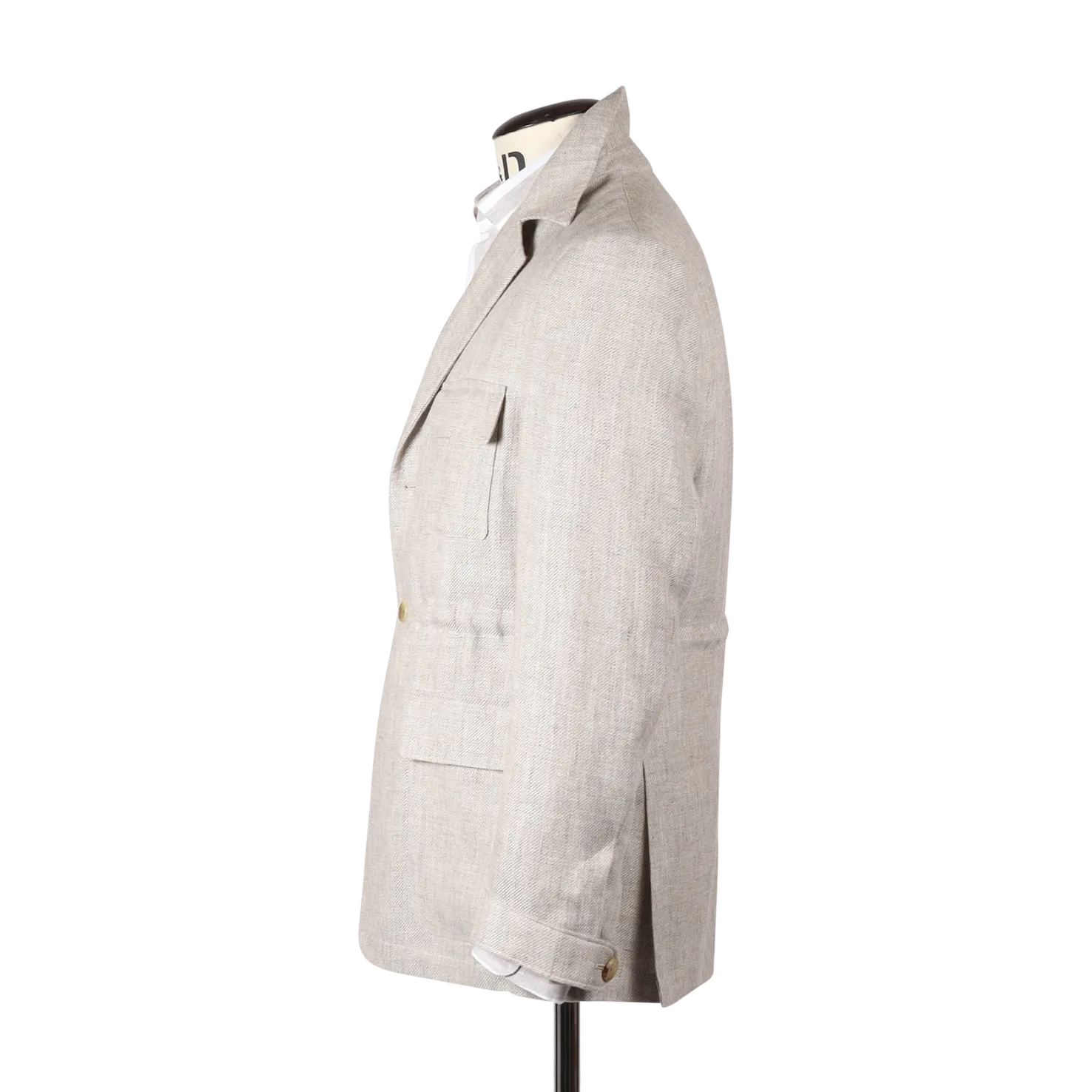 Safari Jacket in Beige Linen Hopsack