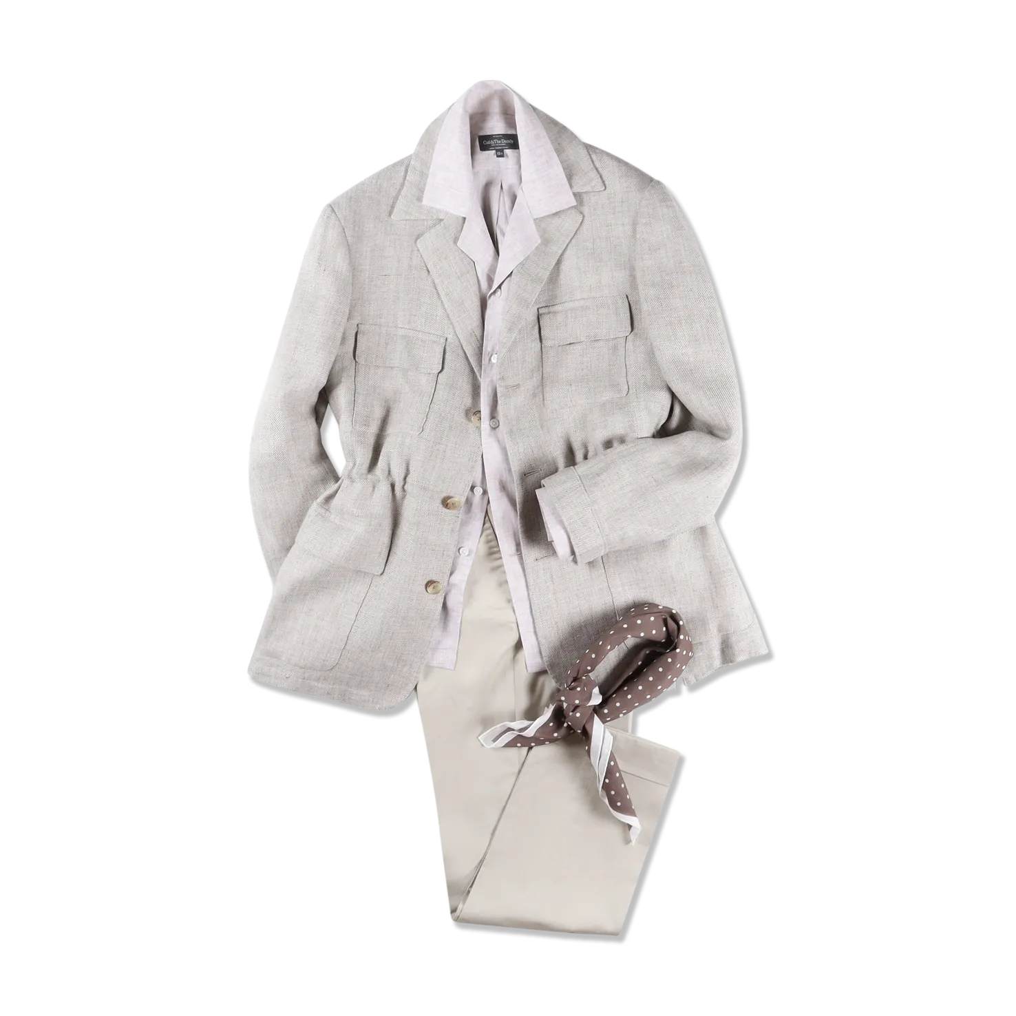 Safari Jacket in Beige Linen Hopsack