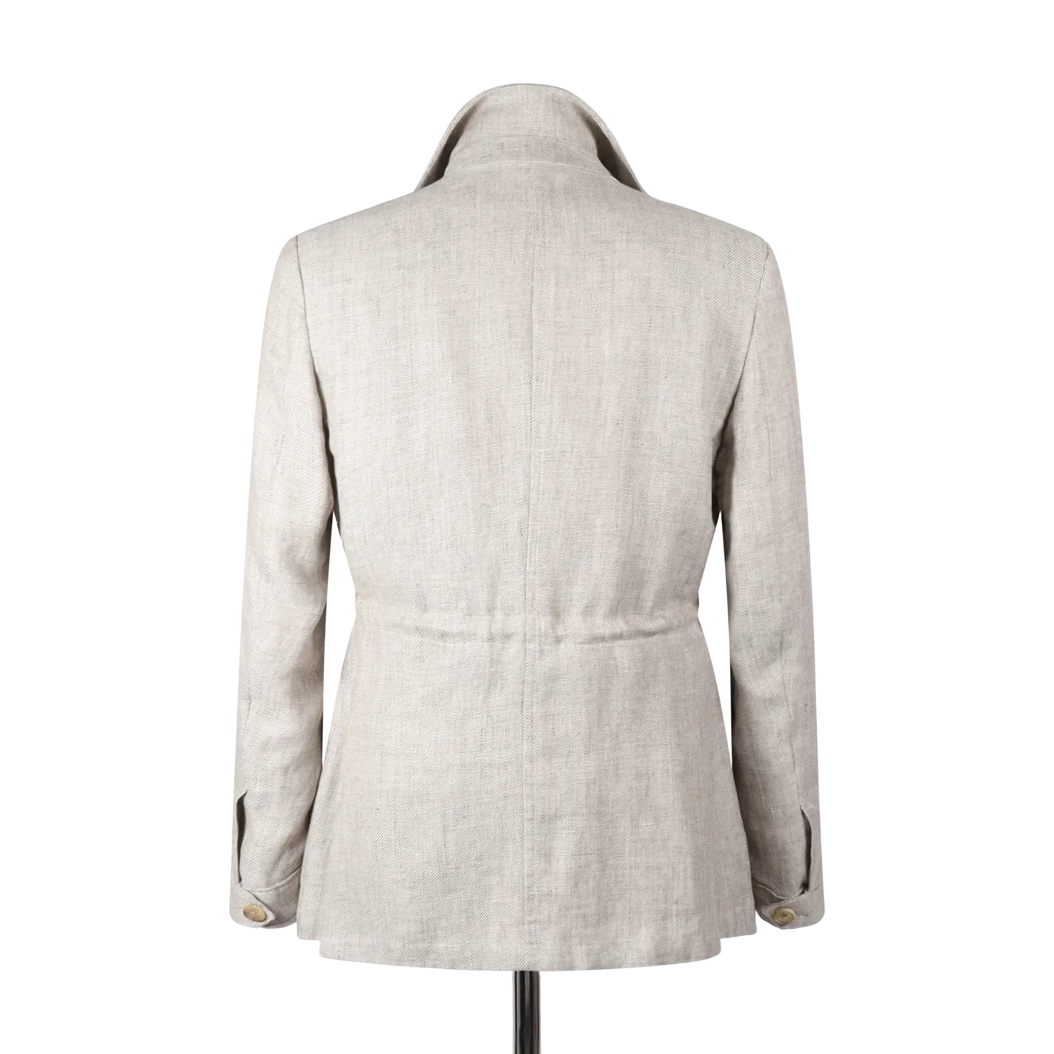 Safari Jacket in Beige Linen Hopsack
