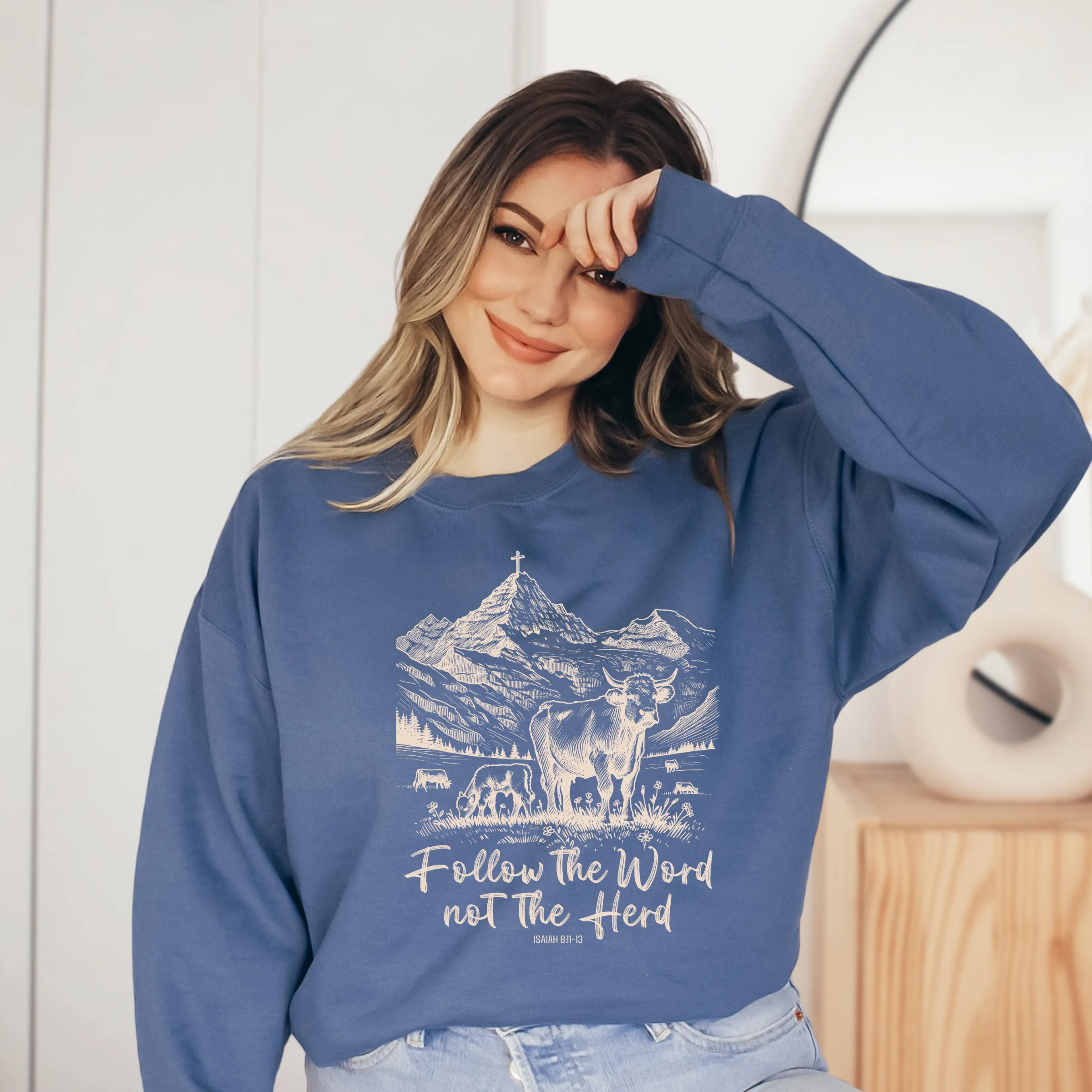 SALE Follow The Word Graphic Sweatshirt - Christian Sweatshirt 