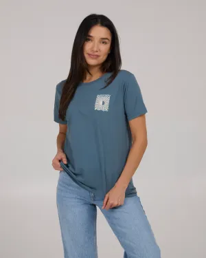 Salty Crew Womens Optic Sea B.F Tee - Fin Blue