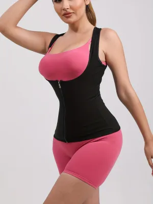 SheShape® Sauna Suit for Women Waist Trainer Vest for Women Sweat Tank Top Shaper for Women with Zipper