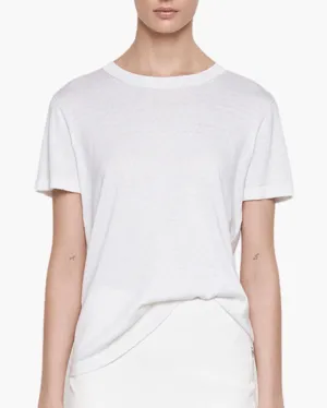 SILK KNIT PERFECT TEE IN WHITE