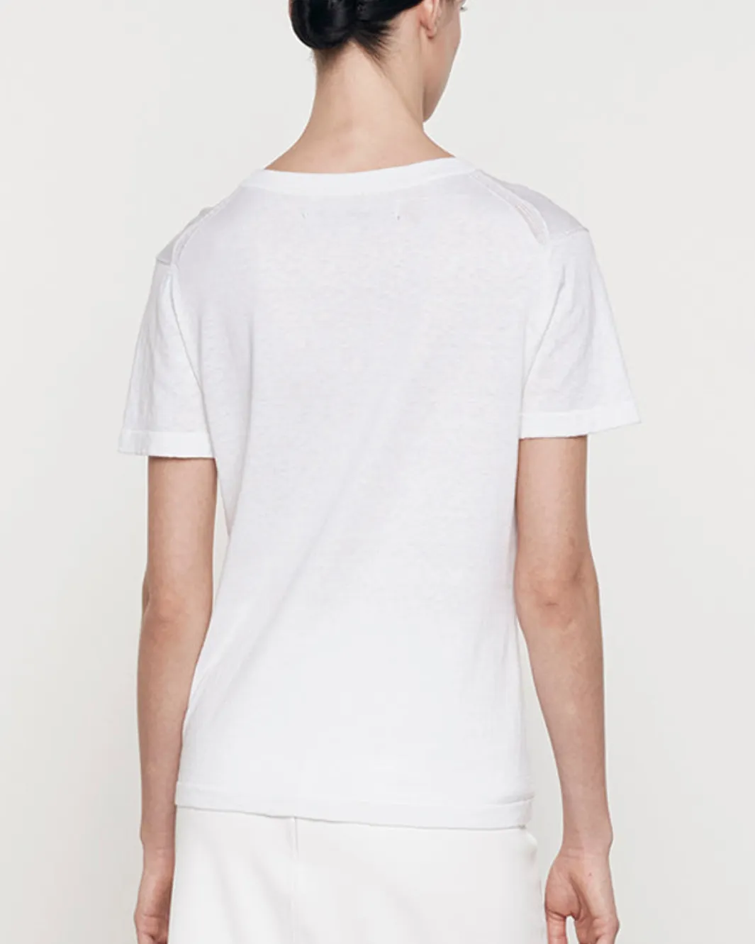 SILK KNIT PERFECT TEE IN WHITE