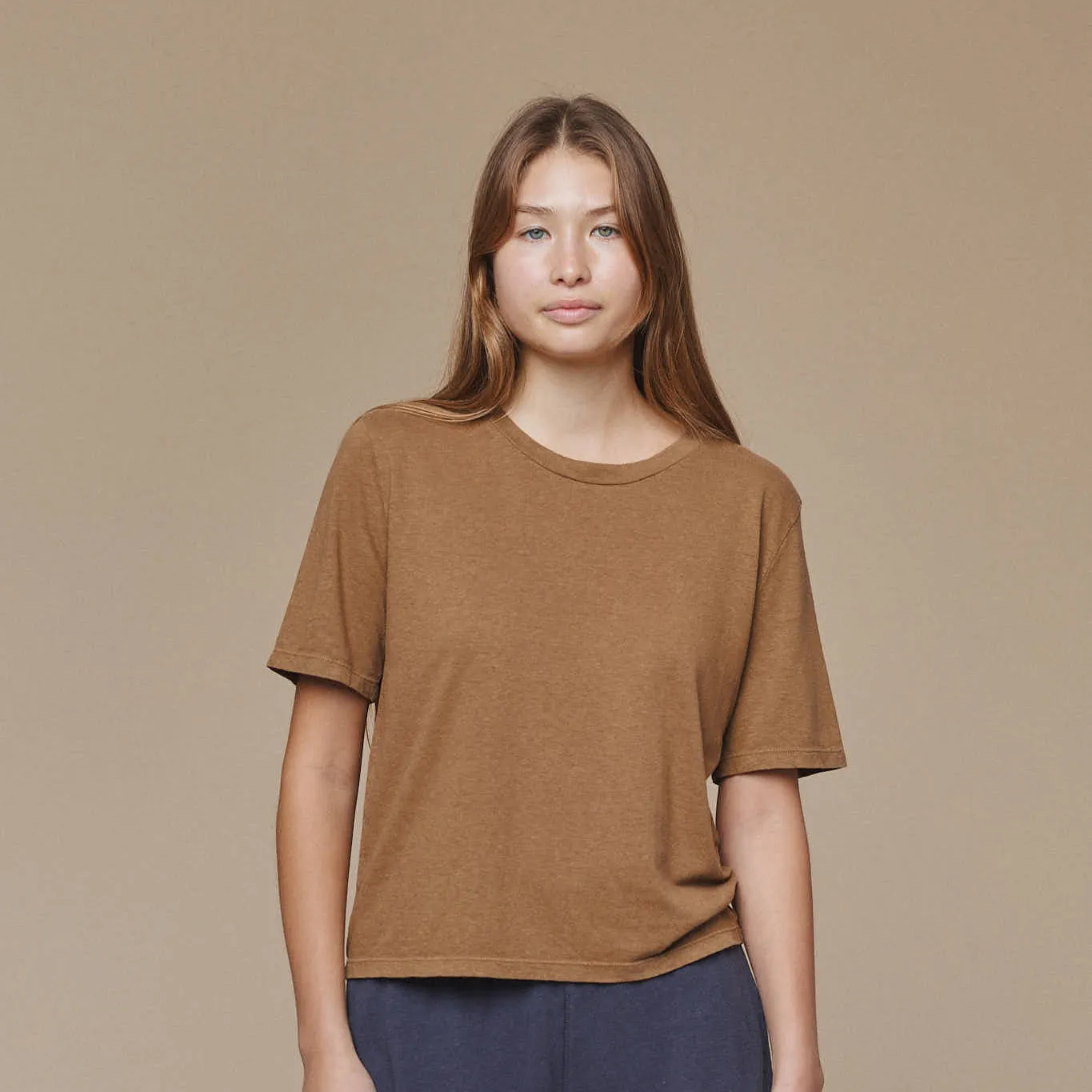 SILVERLAKE CROPPED TEE - COYOTE