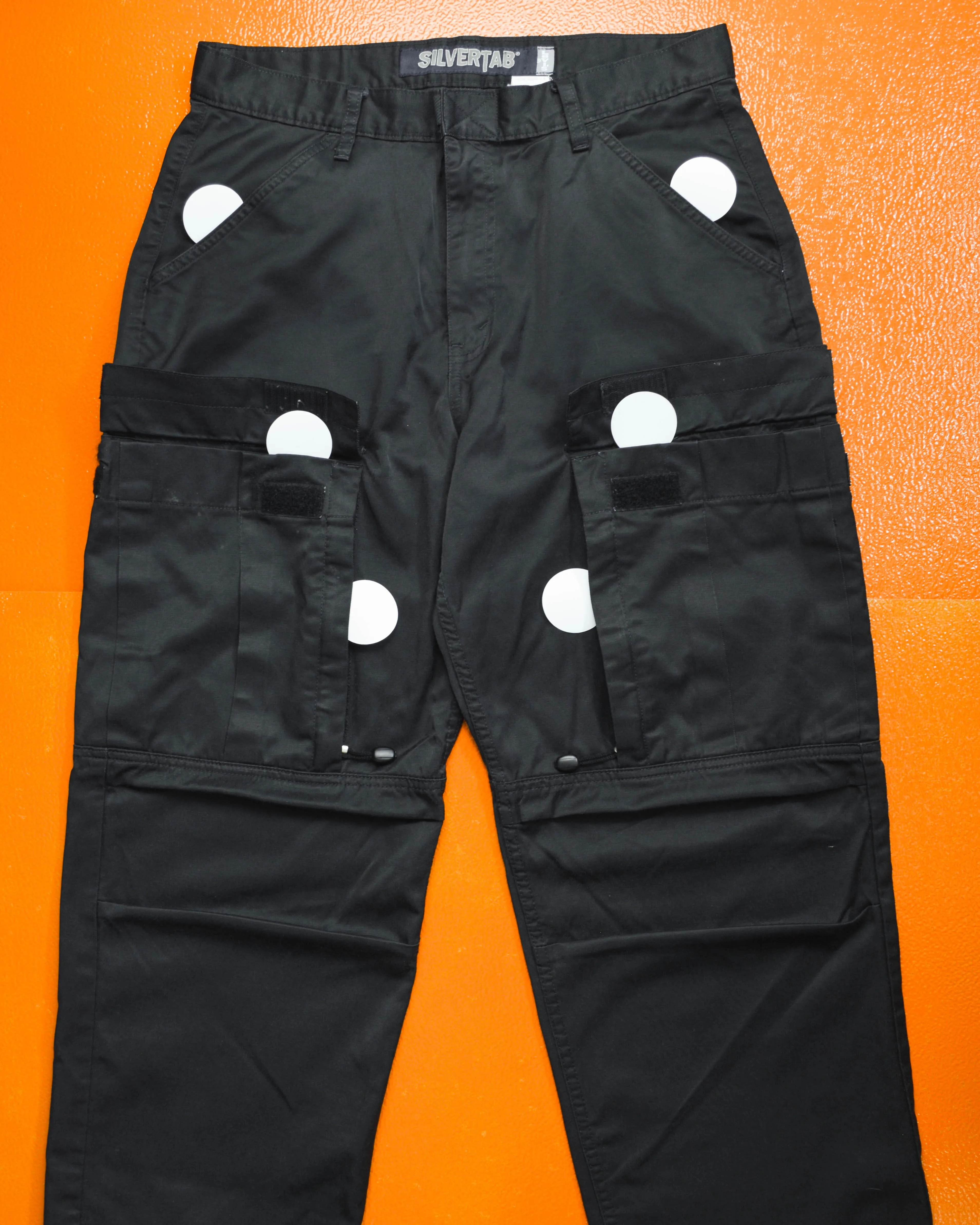 Silvertab Wide Tactical Black Cargo Pants (32~34)