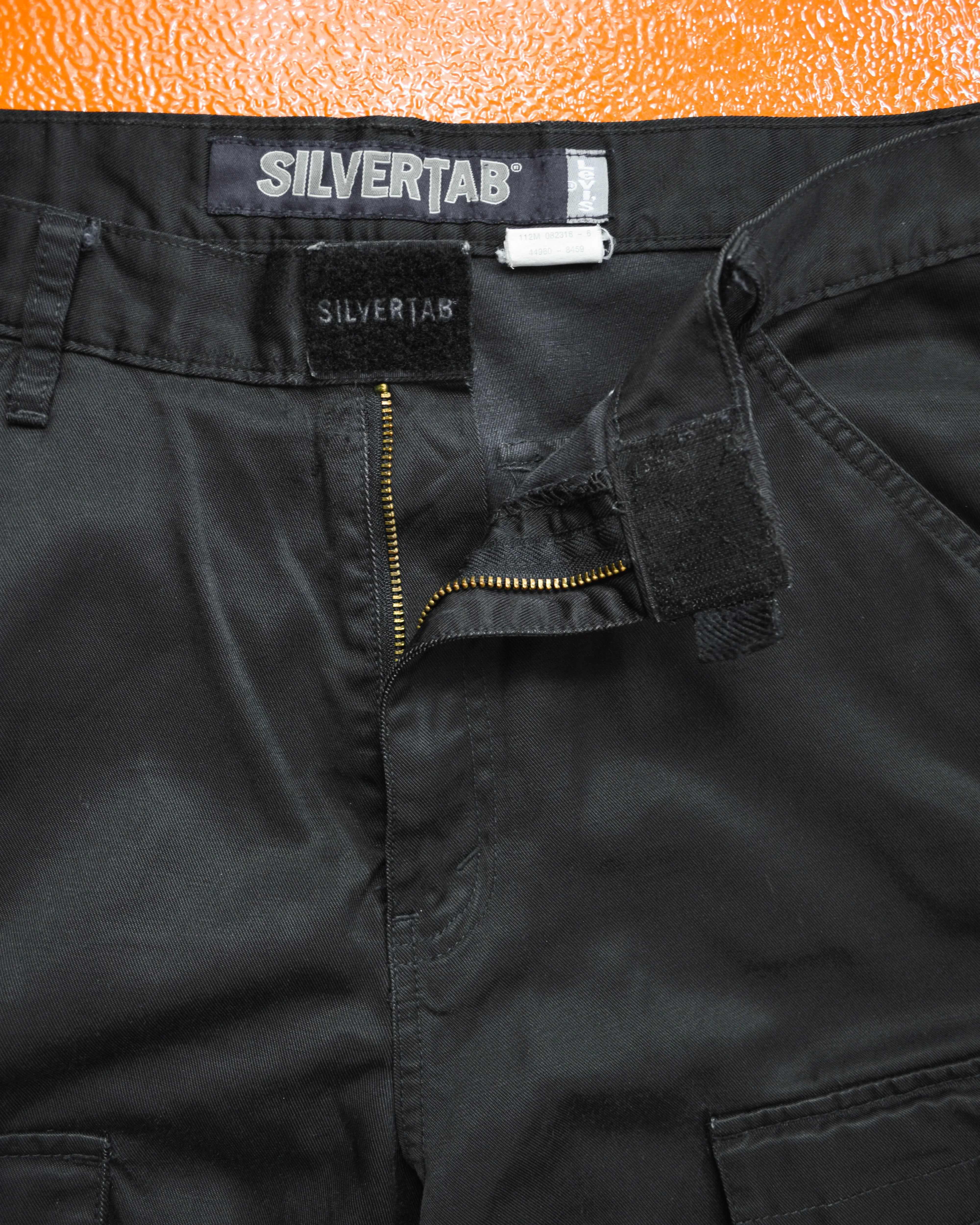 Silvertab Wide Tactical Black Cargo Pants (32~34)