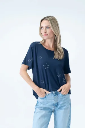 Six fifty Star Embroidered Tee- Georgetown