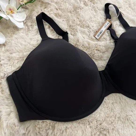 Skims Fits Everybody T-Shirt Demi Bra Onyx Size 44D