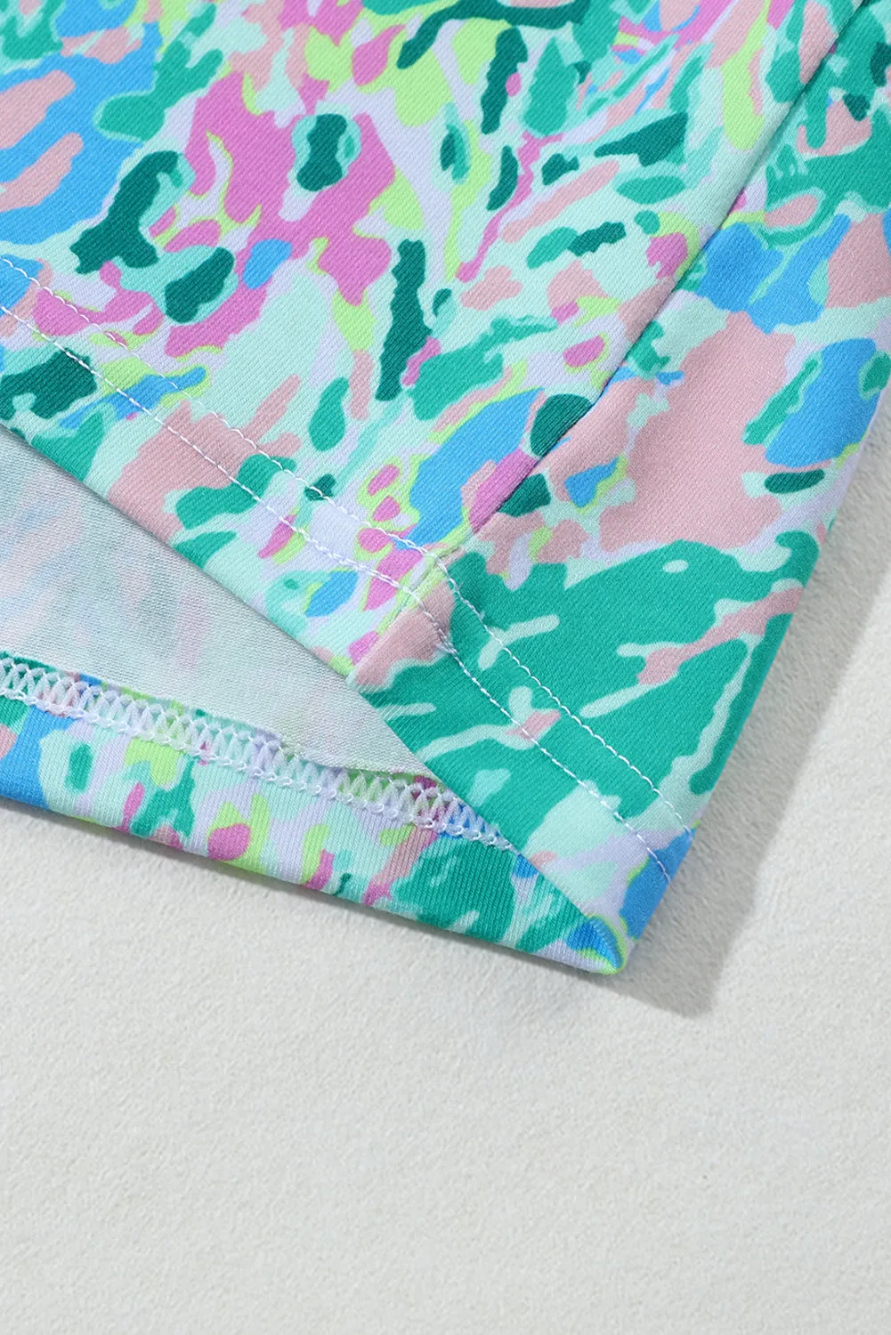 Sky Blue Loose Painted Floral Tee