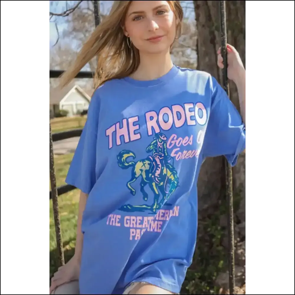 Sky Blue Rodeo Tee: so Comfy It's Basically ! 🤠 Needful Things