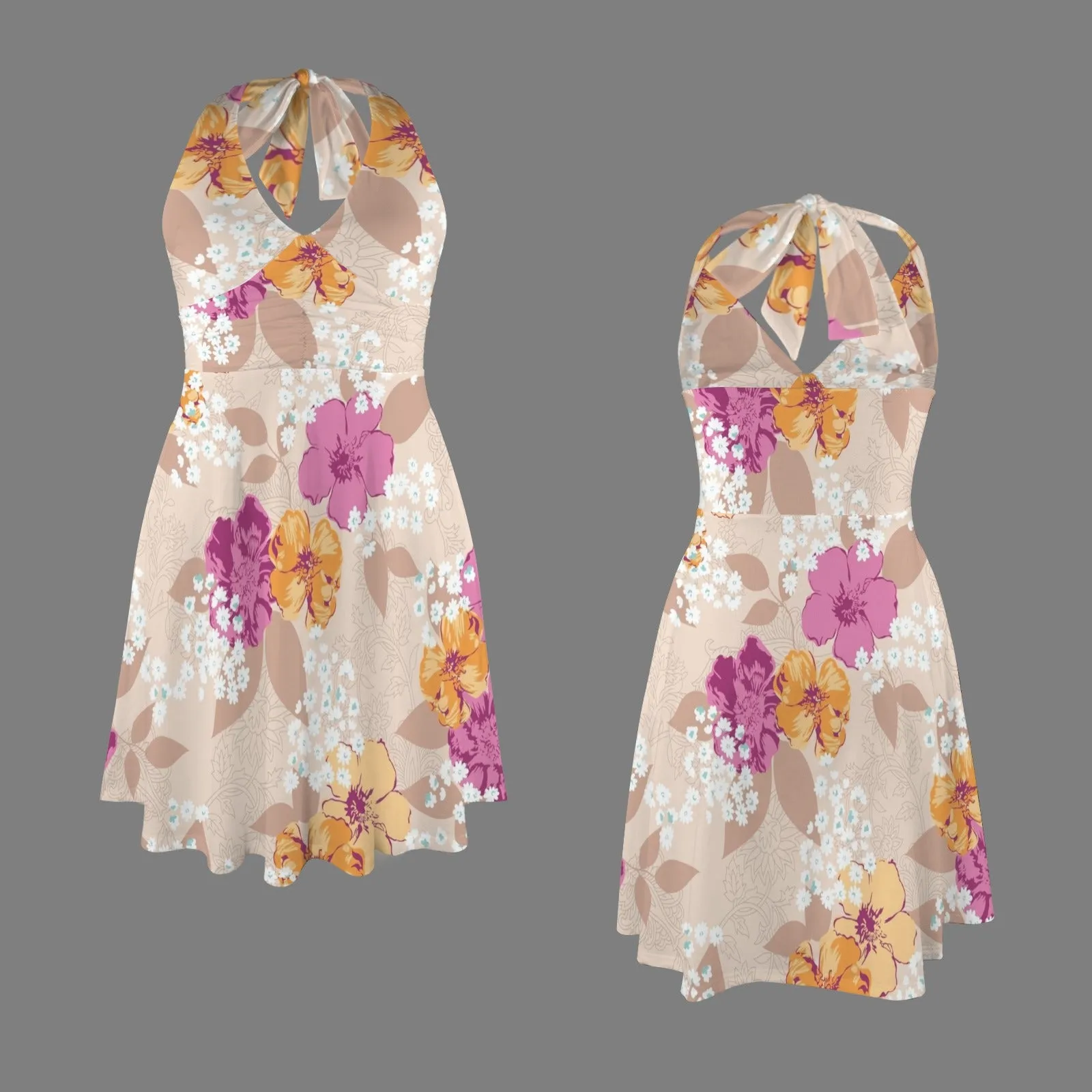 Sleeveless Halterneck Pocket Dress