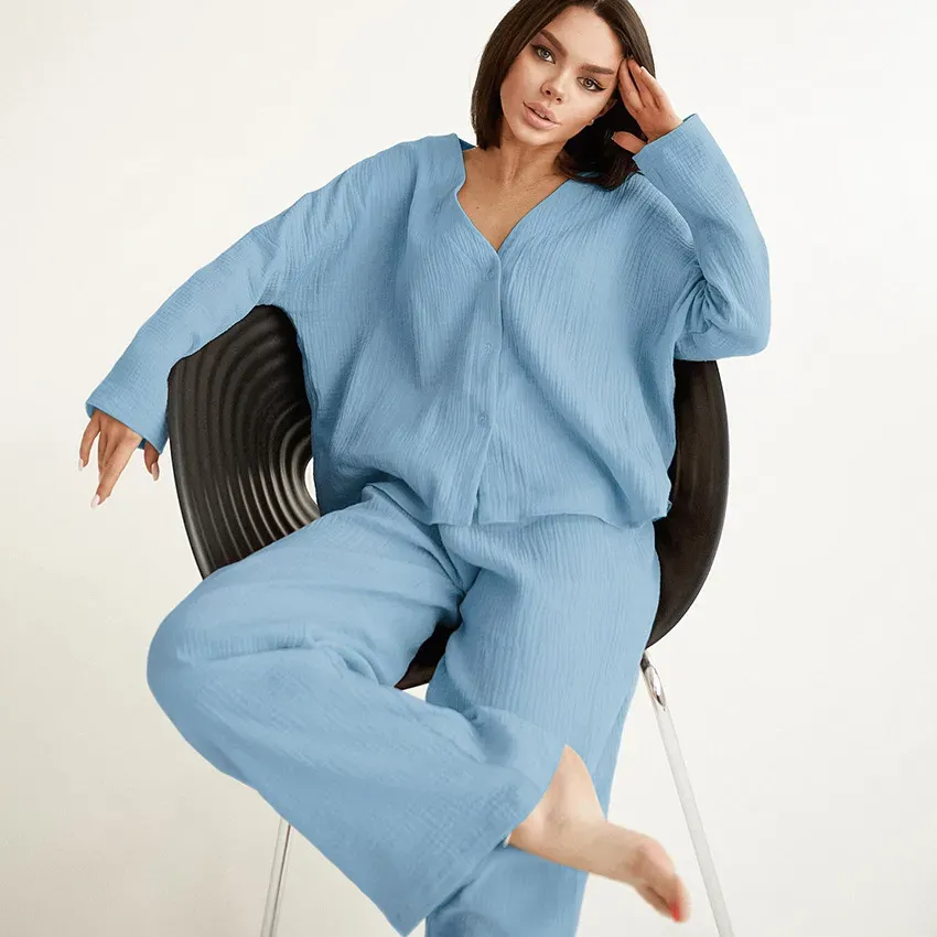 Soft Rhythm Oversized Button-Up Top & Wide Leg Pants Set