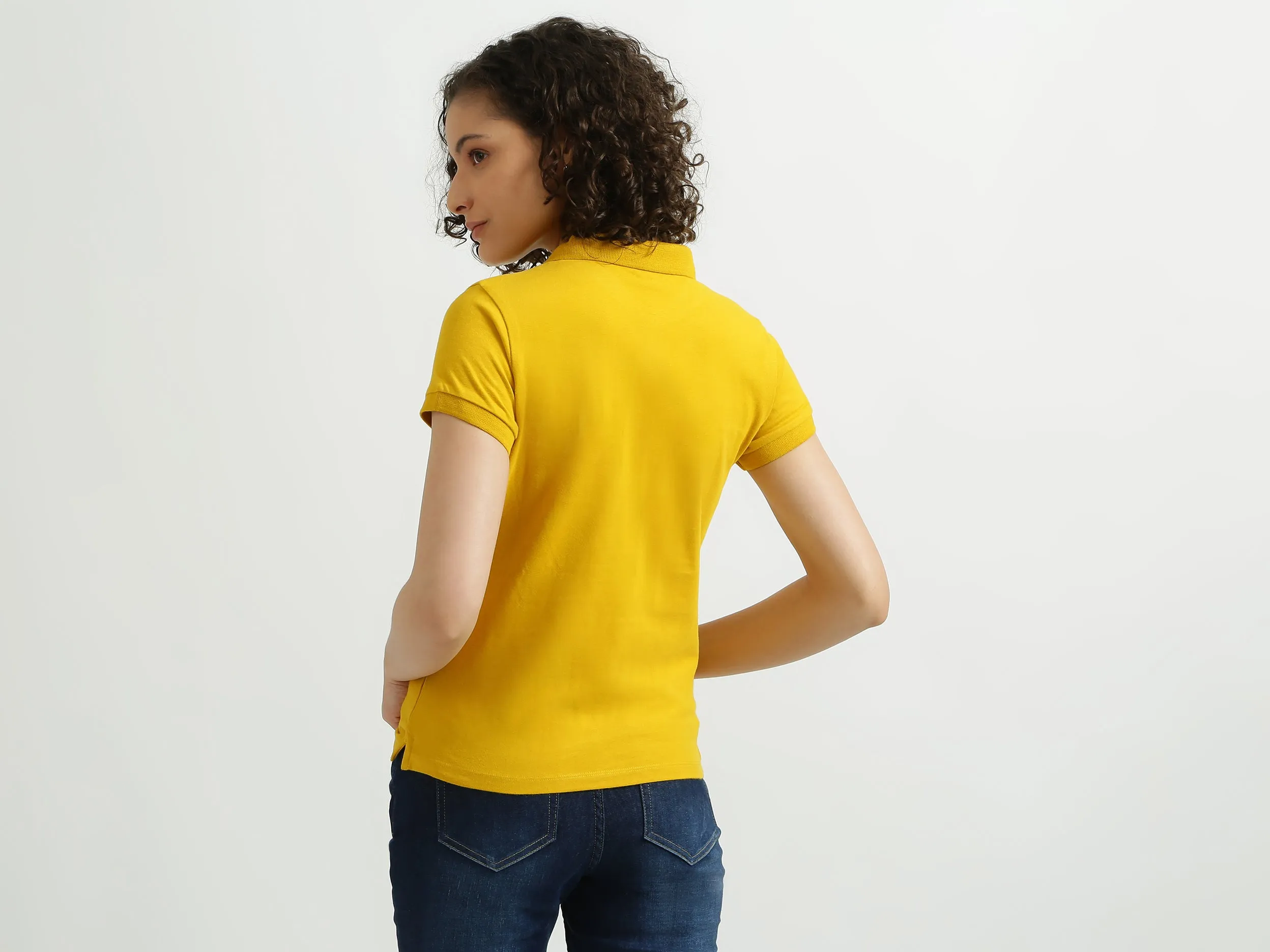 Solid Yellow Polo T-Shirt