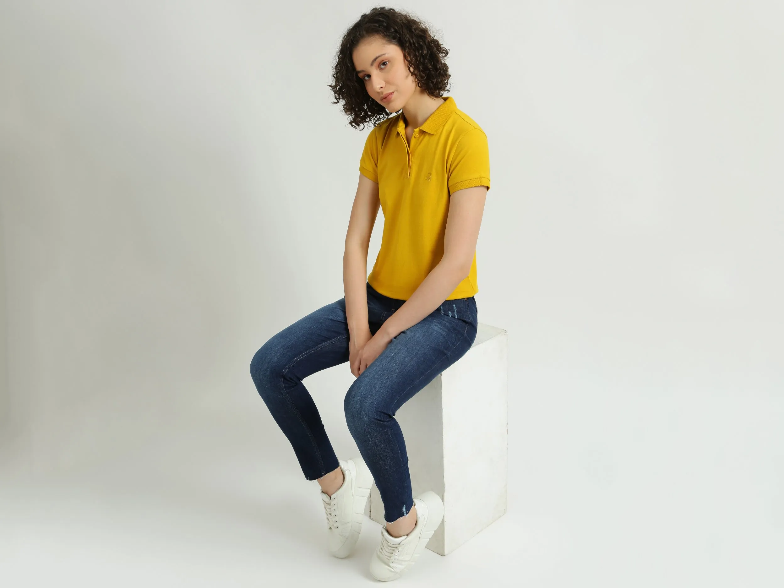 Solid Yellow Polo T-Shirt