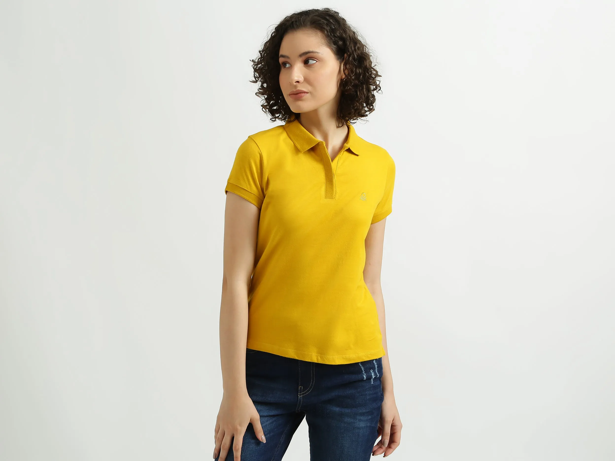 Solid Yellow Polo T-Shirt