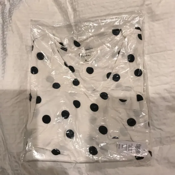 Soma cool nights long sleeve shirt - NWT -WHIMSY DOT - M