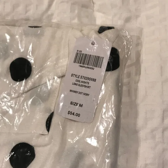 Soma cool nights long sleeve shirt - NWT -WHIMSY DOT - M