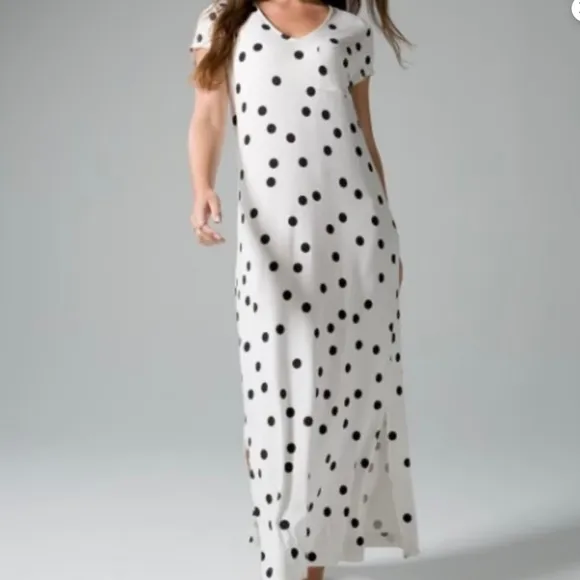 Soma cool nights long sleeve shirt - NWT -WHIMSY DOT - M