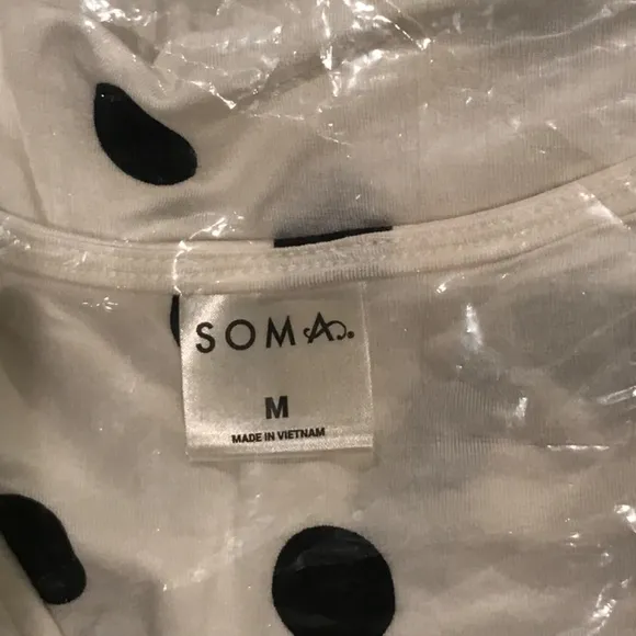 Soma cool nights long sleeve shirt - NWT -WHIMSY DOT - M
