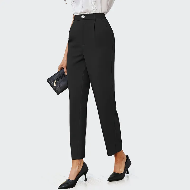 Splendor High-Rise Straight Leg Elastic Waist Pants